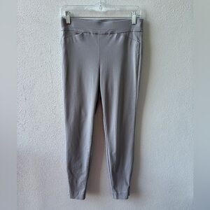 White House Black Market Gray Stretch Skinny Side Leg Zip Pants Size 4 Office‎